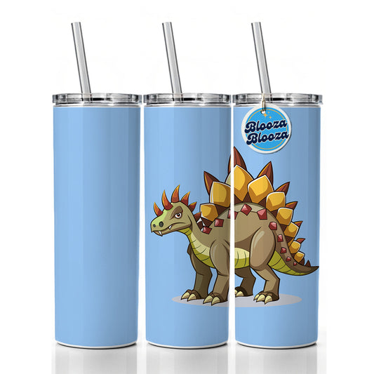Stegosaurus Dinosaur Skinny Tumbler 20oz with Straw Insulated Water Bottle Gift