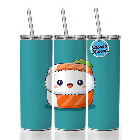 Sushi Food Cute Skinny Tumbler 20oz with Straw Insulated Water Bottle Gift