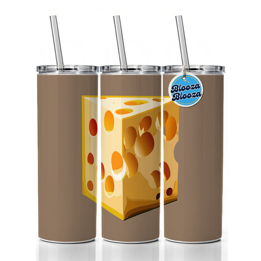 Swiss Cheese Skinny Tumbler 20oz with Straw Insulated Water Bottle Gift
