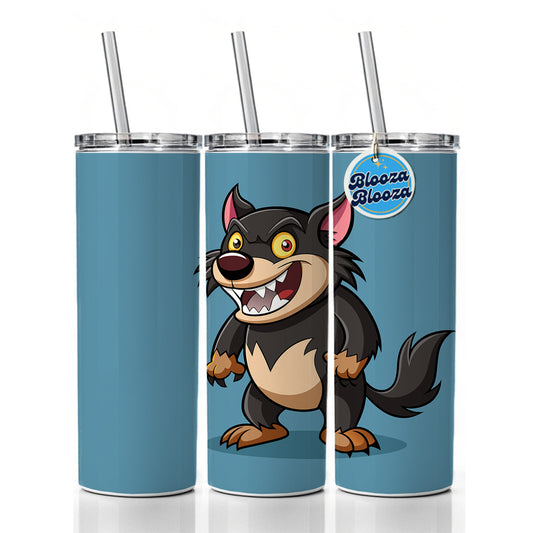 Tasmanian Devil Australian Animal Funny Skinny Tumbler 20oz with Straw Insulated Water Bottle Gift
