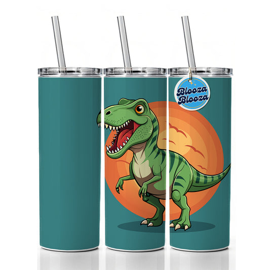 Tyrannosaurus T-Rex Dinosaur Skinny Tumbler 20oz with Straw Insulated Water Bottle Gift
