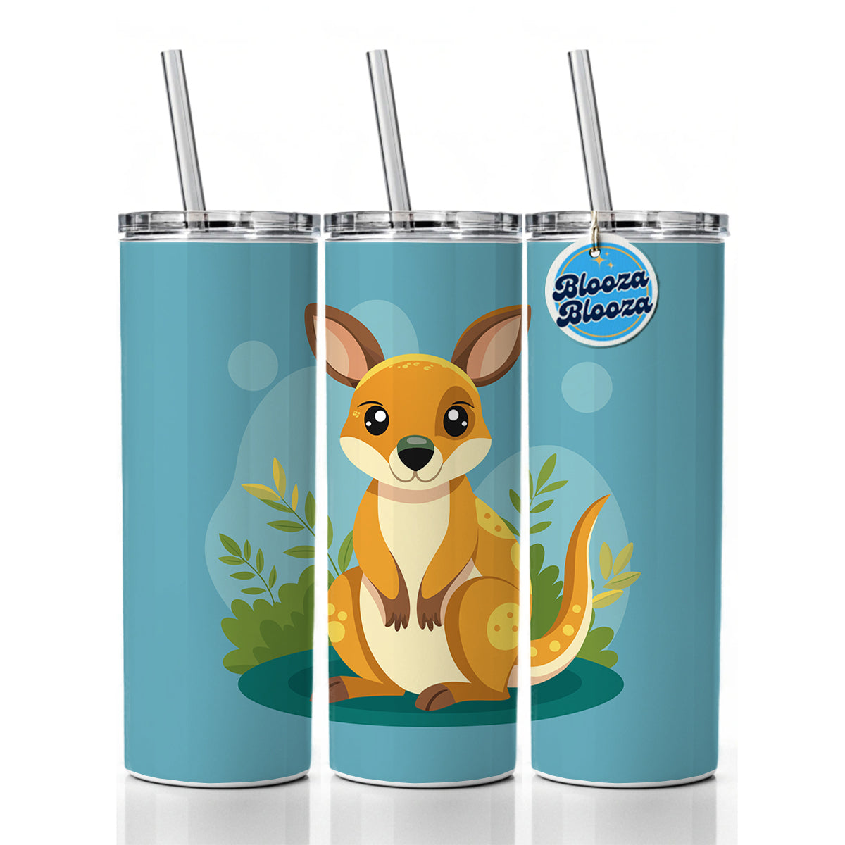 Wallaby Small Kangaroo Cute Australian Animal Skinny Tumbler 20oz with Straw Insulated Water Bottle Gift