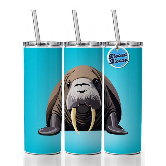 Walrus Sea Ocean Animal Skinny Tumbler 20oz with Straw Insulated Water Bottle Gift