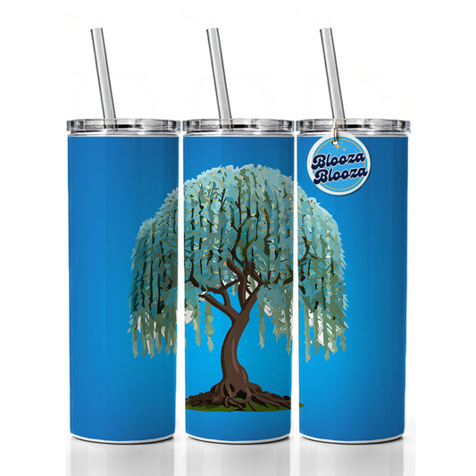 Weeping Willow Tree Skinny Tumbler 20oz with Straw Insulated Water Bottle Gift