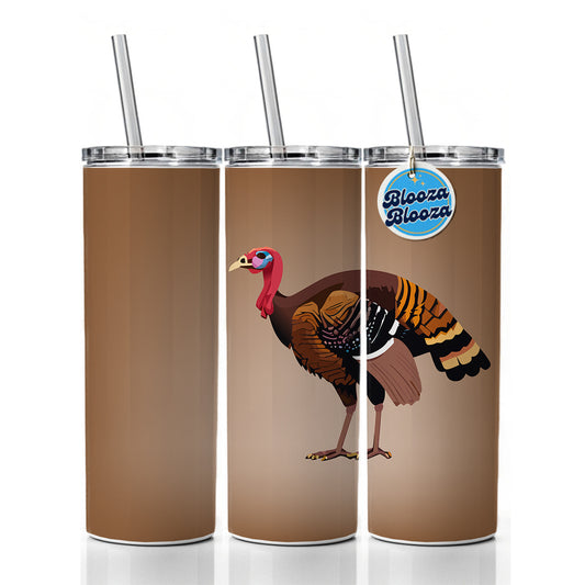 Wild Turkey Profile Skinny Tumbler 20oz with Straw Insulated Water Bottle Gift