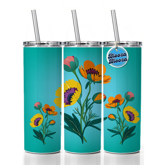 Wildflowers Wild Flowers Spring Nature Skinny Tumbler 20oz with Straw Insulated Water Bottle Gift