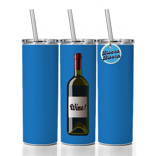 Wine Bottle Skinny Tumbler 20oz with Straw Insulated Water Bottle Gift