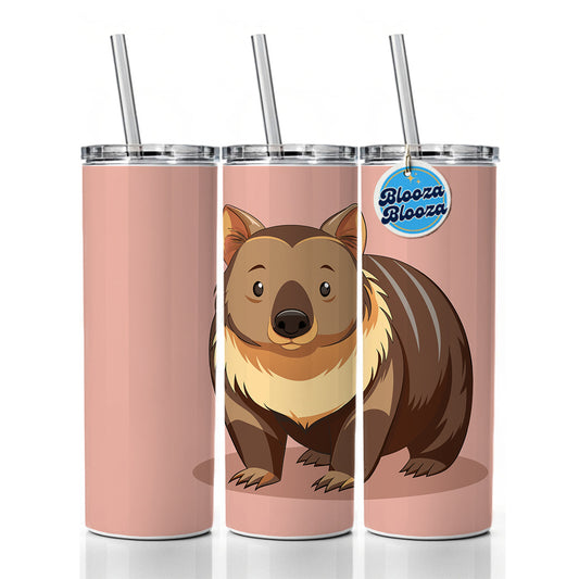 Wombat Australian Animal Cute Skinny Tumbler 20oz with Straw Insulated Water Bottle Gift