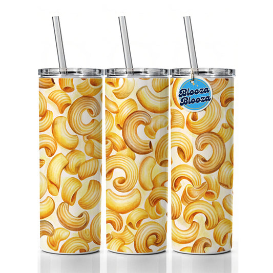 Macaroni Noodles Pasta Watercolor Skinny Tumbler 20oz with Straw Insulated Water Bottle Gift