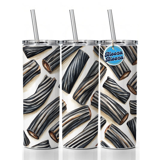 Black Licorice Skinny Tumbler 20oz with Straw Insulated Water Bottle Gift