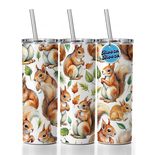 Bunch Of Squirrels  Skinny Tumbler 20oz with Straw Insulated Water Bottle Gift