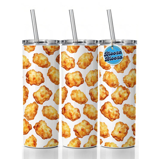Chicken Nuggets Funny Skinny Tumbler 20oz with Straw Insulated Water Bottle Gift