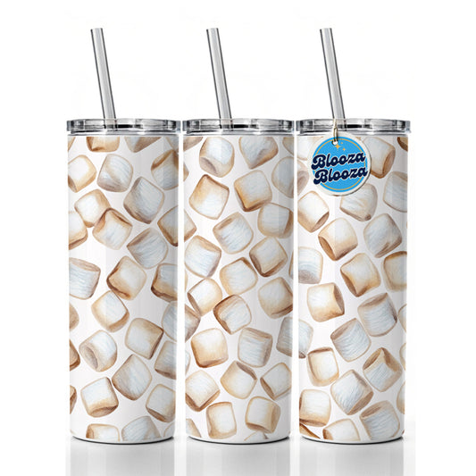 Lots Of White Marshmallows  Skinny Tumbler 20oz with Straw Insulated Water Bottle Gift