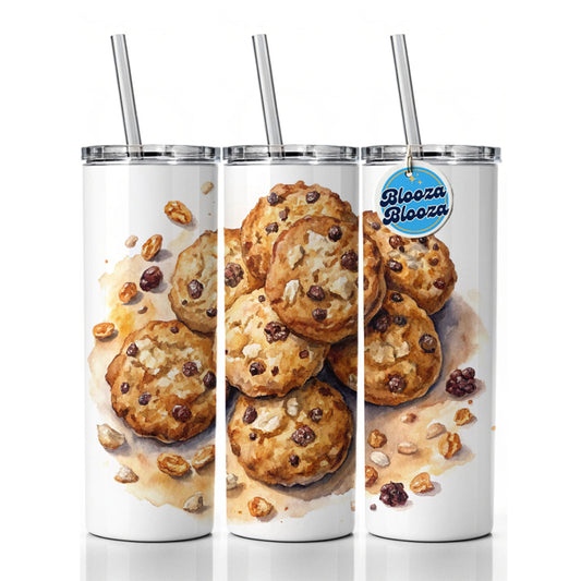 Oatmeal Raisin Cookies Skinny Tumbler 20oz with Straw Insulated Water Bottle Gift