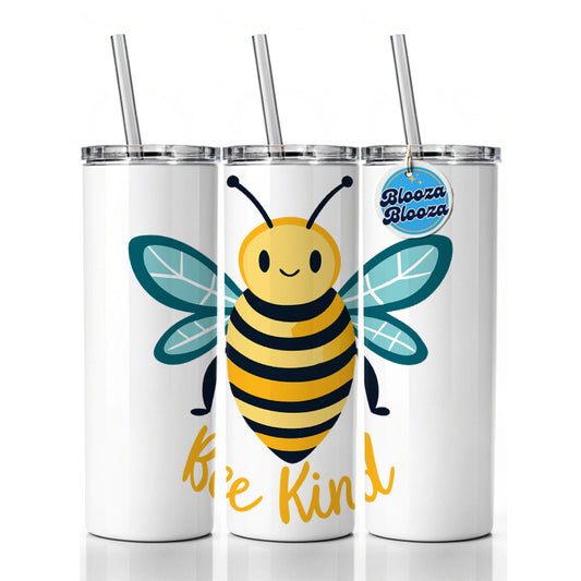 Bee Be Kind Cute Sweet Skinny Tumbler 20oz with Straw Insulated Water Bottle Gift