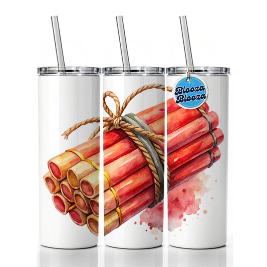Bundle Of Sticks Of Dynamite Watercolor Skinny Tumbler 20oz with Straw Insulated Water Bottle Gift