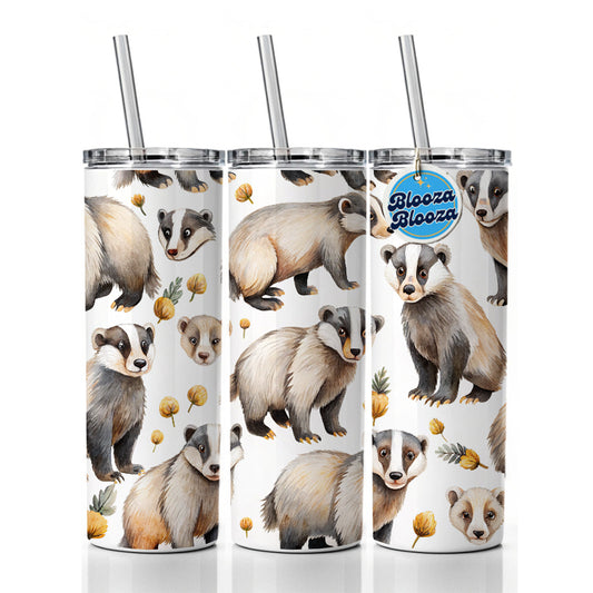 Lots Of Sweet Honey Badgers Skinny Tumbler 20oz with Straw Insulated Water Bottle Gift