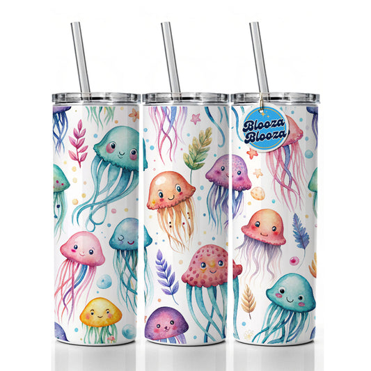 Lots Of Sweet Jellyfish Skinny Tumbler 20oz with Straw Insulated Water Bottle Gift