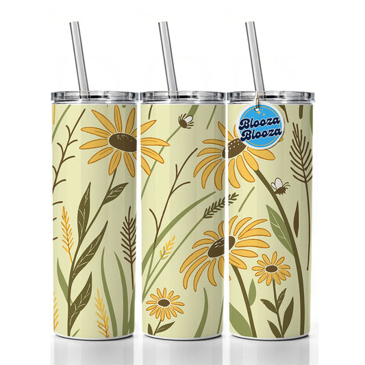 Lovely Sunflowers Skinny Tumbler 20oz with Straw Insulated Water Bottle Gift