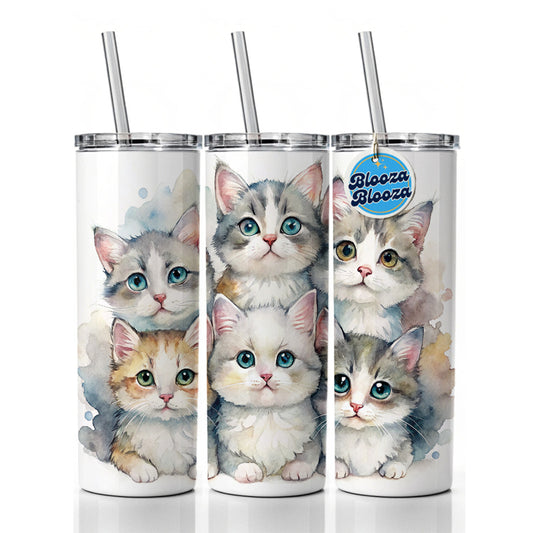Sweet Australian Mist Cats Skinny Tumbler 20oz with Straw Insulated Water Bottle Gift