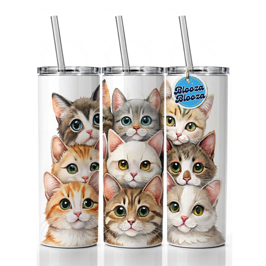 Sweet Javanese Cats Skinny Tumbler 20oz with Straw Insulated Water Bottle Gift