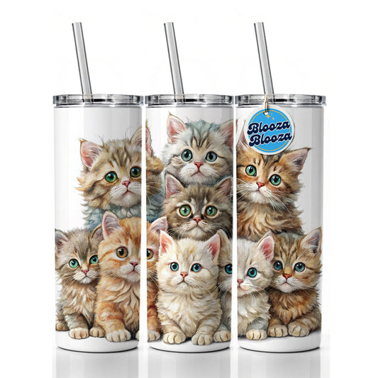 Sweet Selkirk Rex Cats Skinny Tumbler 20oz with Straw Insulated Water Bottle Gift