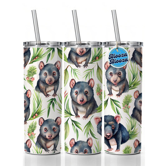 Sweet Tasmanian Devils Skinny Tumbler 20oz with Straw Insulated Water Bottle Gift