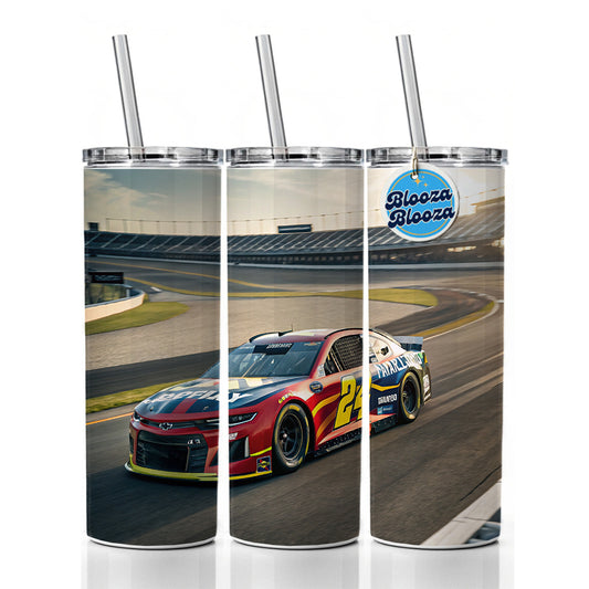 Racing Car Track Skinny Tumbler 20oz with Straw Insulated Water Bottle Gift