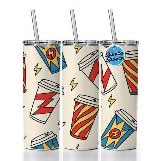 Coffee Cups Dynamic Skinny Tumbler 20oz with Straw Insulated Water Bottle Gift