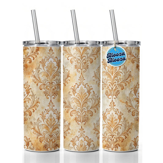 Elegant Wallpaper Skinny Tumbler 20oz with Straw Insulated Water Bottle Gift