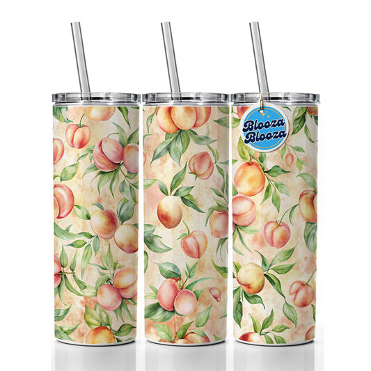 Peaches And Cream Wallpaper Skinny Tumbler 20oz with Straw Insulated Water Bottle Gift