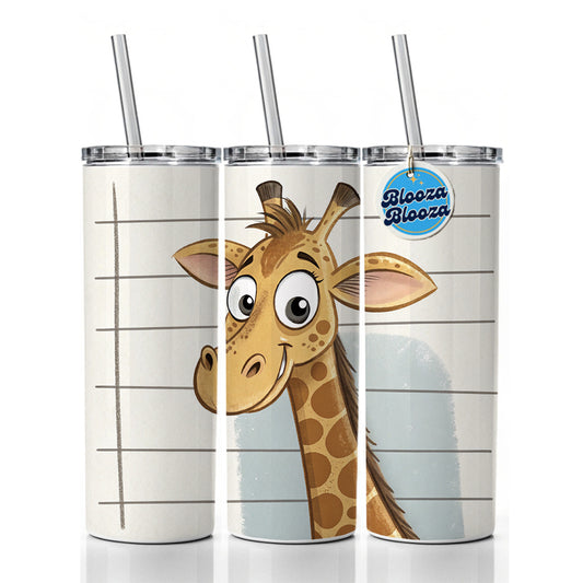 Giraffe Mug Shot Skinny Tumbler 20oz with Straw Insulated Water Bottle Gift