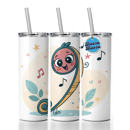 Kawaii Bass Music Cute Skinny Tumbler 20oz with Straw Insulated Water Bottle Gift