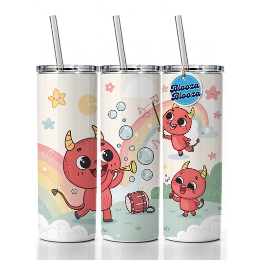 Kawaii Devils Skinny Tumbler 20oz with Straw Insulated Water Bottle Gift