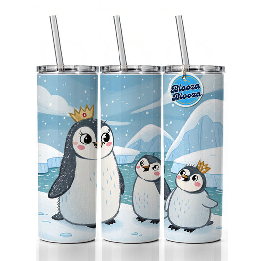 Kawaii Emperor Penguins Skinny Tumbler 20oz with Straw Insulated Water Bottle Gift