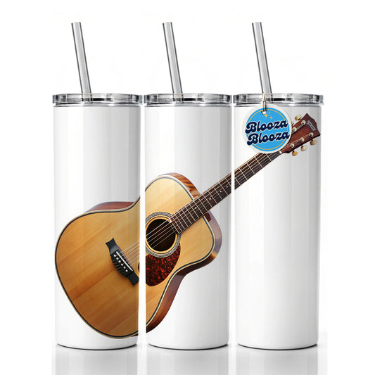 Acoustic Guitar Music Musical Instrument Musician Skinny Tumbler 20oz with Straw Insulated Water Bottle Gift