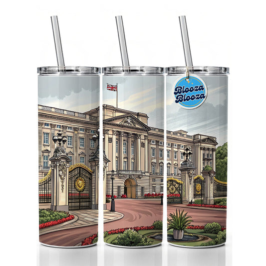 Buckingham Palace London England Great Britain Skinny Tumbler 20oz with Straw Insulated Water Bottle Gift