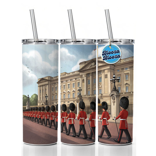 Changing Of The Guard At Buckingham Palace London England Skinny Tumbler 20oz with Straw Insulated Water Bottle Gift