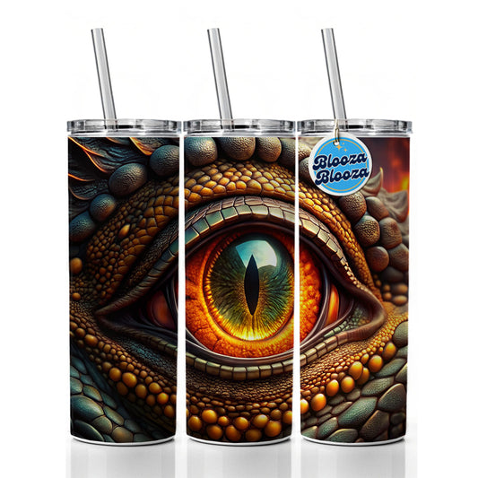 Close-Up Of a Dragon's Eye Fantasy Skinny Tumbler 20oz with Straw Insulated Water Bottle Gift