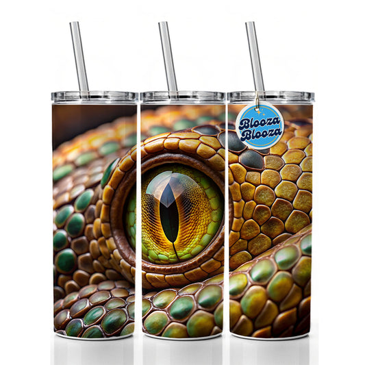 Close-Up Of a Snake's Eye Reptile Skinny Tumbler 20oz with Straw Insulated Water Bottle Gift