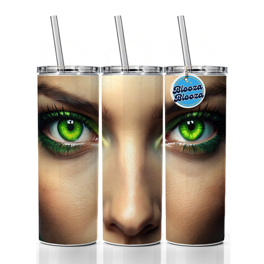 Close-Up Of Green Eyes Skinny Tumbler 20oz with Straw Insulated Water Bottle Gift