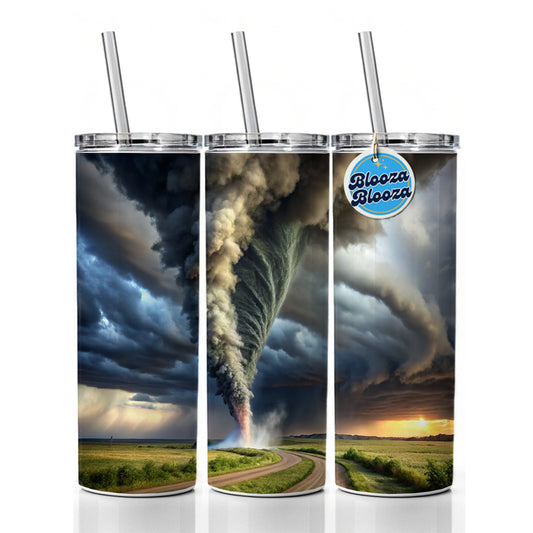 Dark and Scary Tornado Twister Skinny Tumbler 20oz with Straw Insulated Water Bottle Gift