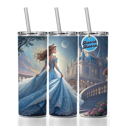 Fairy Tale Princess In Ball Gown Skinny Tumbler 20oz with Straw Insulated Water Bottle Gift