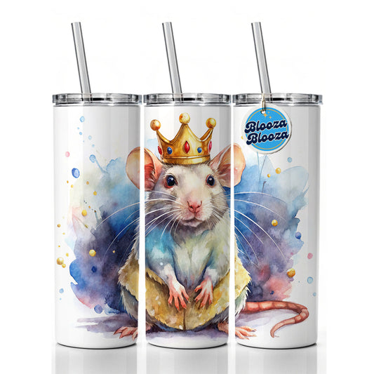 Fantasy Rat Mouse King Watercolor Skinny Tumbler 20oz with Straw Insulated Water Bottle Gift