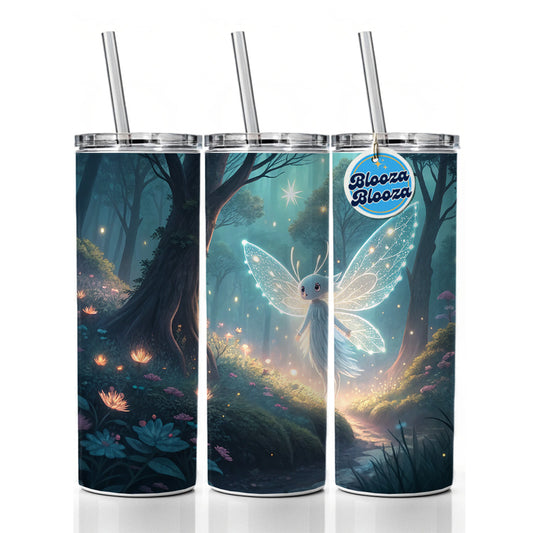 Forest Spirit Japanese Anime Style Fantasy Skinny Tumbler 20oz with Straw Insulated Water Bottle Gift