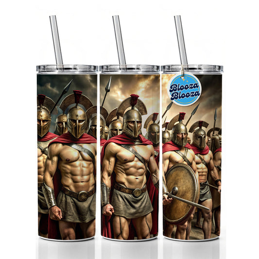 Greek Warriors from Sparta Spartans Skinny Tumbler 20oz with Straw Insulated Water Bottle Gift