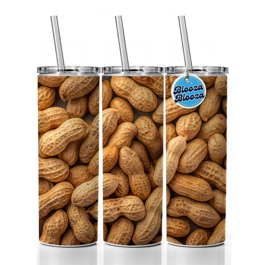 Lots of Roasted Peanuts in Their Shells Skinny Tumbler 20oz with Straw Insulated Water Bottle Gift