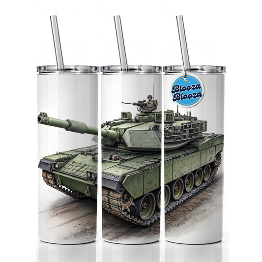 M1 Abrams US Main Battle Tank Skinny Tumbler 20oz with Straw Insulated Water Bottle Gift