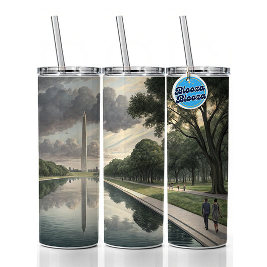 National Mall Reflecting Pool In Washington DC Skinny Tumbler 20oz with Straw Insulated Water Bottle Gift