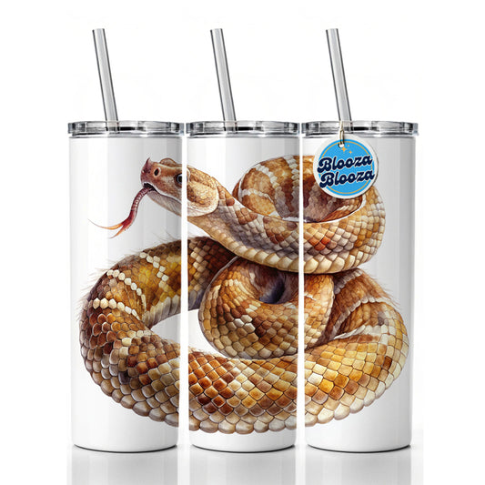 Rattlesnake Snake Reptile Watercolor Skinny Tumbler 20oz with Straw Insulated Water Bottle Gift